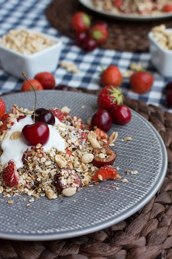 Healthy granola with cherries 