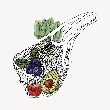 Healthy grocery bag, fruits and | Free PSD - rawpixel
