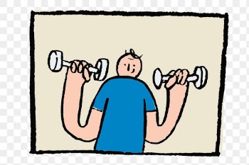 Healthy lifestyle png hand drawn exercising… | Free stock illustration | High Resolution graphic
