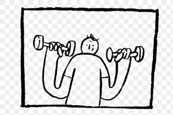 Healthy lifestyle png hand drawn exercising… | Free stock illustration | High Resolution graphic