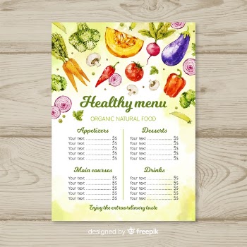 Healthy menu template