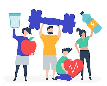 Healthy people carrying different icons relat.. | Free stock vector - 478344