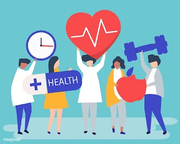 Healthy people carrying different icons relat.. | Free stock vector - 478349