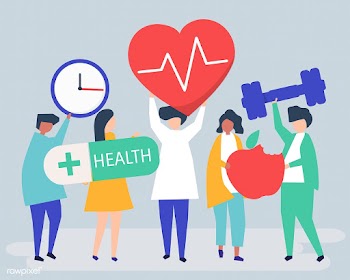 Healthy people carrying different icons relat.. | Free stock vector - 478751