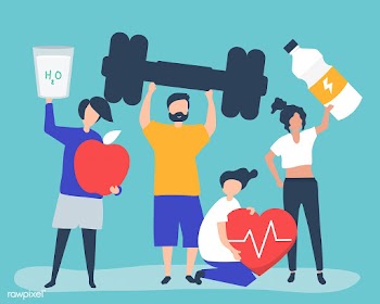 Healthy people carrying different icons relat.. | Free stock vector - 478797