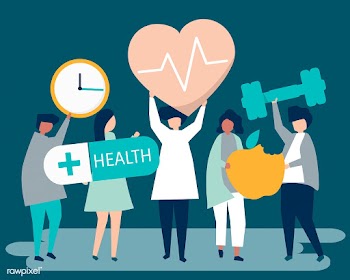 Healthy people carrying different icons relat.. | Free stock vector - 480216