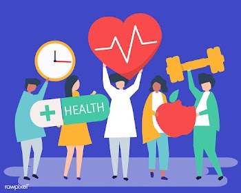 Healthy people carrying different icons relat.. | Free stock vector - 480315