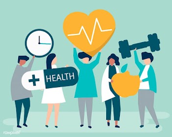 Healthy people carrying different icons relat.. | Free stock vector - 480379