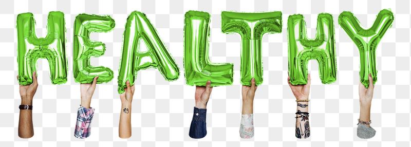 Healthy png, letter foil balloon, | Free PNG - rawpixel
