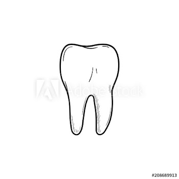 Healthy tooth hand drawn outline doodle icon