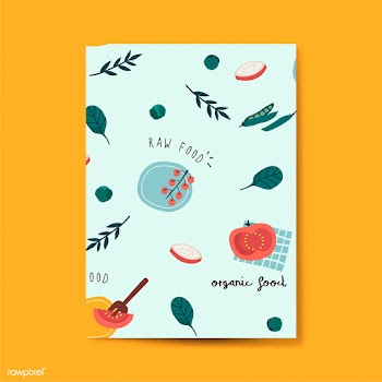 Healthy vegan food poster vector | Free stock vector - 538014