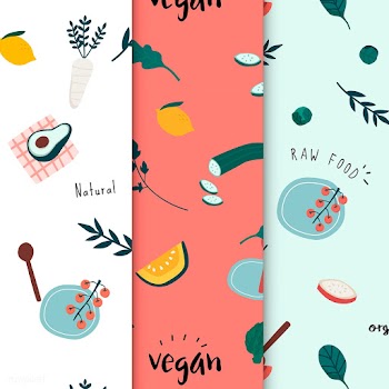 Healthy vegan food wallpaper vectors | Free stock vector - 537934