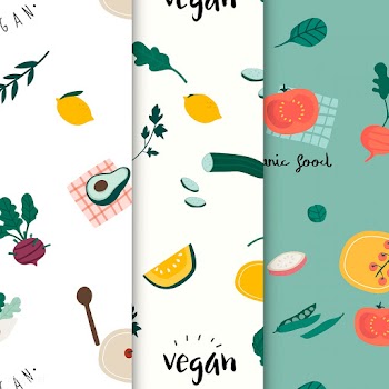 Healthy vegan food wallpaper vectors | Free stock vector - 537946