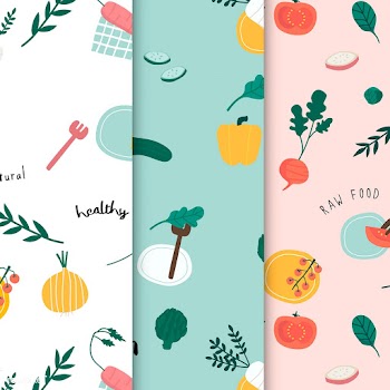 Healthy vegan food wallpaper vectors | Free stock vector - 537947