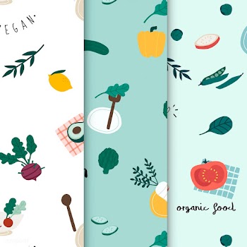 Healthy vegan food wallpaper vectors | Free stock vector - 537958