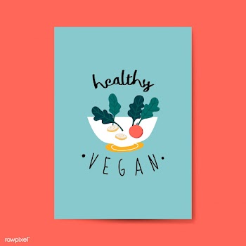 Healthy vegan salad card vector | Free stock vector - 538015