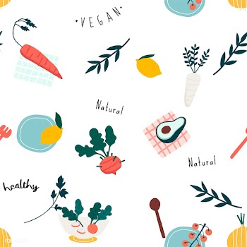 Healthy vegan seamless wallpaper vector | Free stock vector - 538009