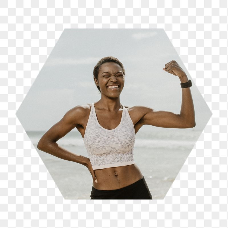 Healthy woman png flexing muscle | Free PNG - rawpixel