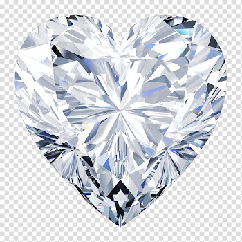Hear silver-colored crystal illustration, Diamond cut Heart Engagement ring Moissanite, diamond shape transparent background PNG clipart