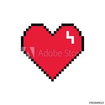 heart 8 bits pixelated style icon