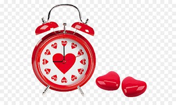 Heart Alarm clock Wallpaper - Red Hearts Love Clock PNG Clipart 