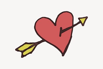 Heart and arrow sticker, Valentine's | Free Vector - rawpixel