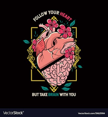 heart and brain inside the geometric object