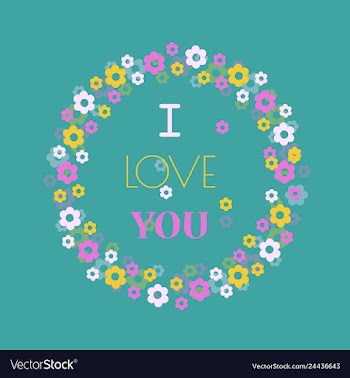 Heart and flowers gift for your loved vector image