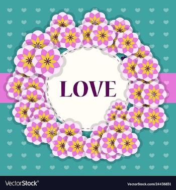 Heart and flowers gift for your loved vector image