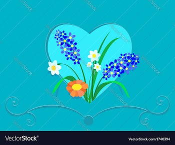 Heart and flowers vector image