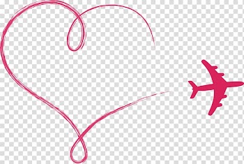 Heart and plane illustration, Airplane Heart Euclidean , love Aircraft transparent background PNG clipart