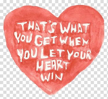Heart and quote print transparent background PNG clipart