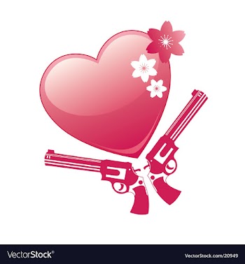Heart and revolver vector image