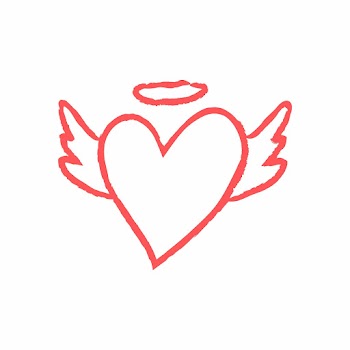 Heart angel icon, pink doodle illustration | Free stock illustration | High Resolution graphic