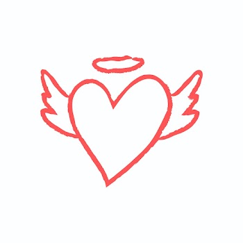 Heart angel icon vector, pink doodle… | Free stock illustration | High Resolution graphic