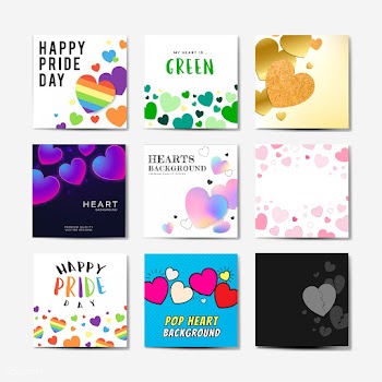 Heart background illustration set | Free stock vector - 566027