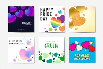 Heart background illustration set | Free stock vector - 566029