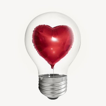 Heart balloon sticker, light bulb | Free PSD - rawpixel