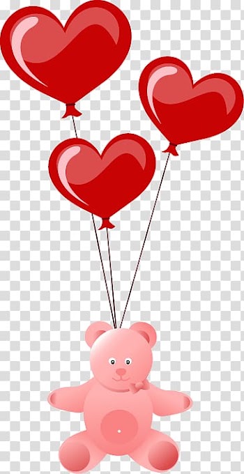 Heart Balloon , Valentine's Day heart-shaped balloon transparent background PNG clipart