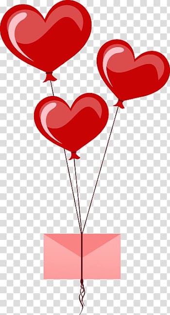 Heart Balloon Valentine's Day , Valentine's Day heart-shaped balloon transparent background PNG clipart