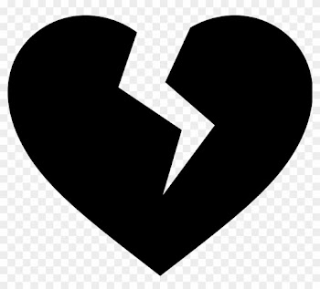 Heart Black And White Heart Black And White Heart Clipart - Black Broken Heart Png