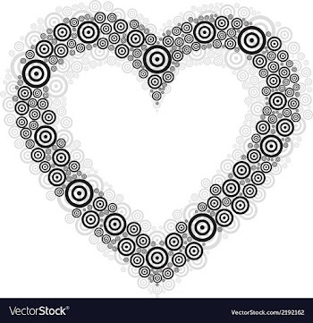  					Heart black circle vector image														