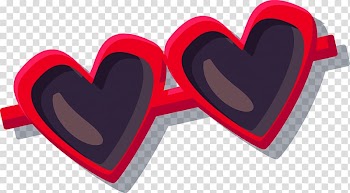 Heart black sunglasses with red frame, Sunglasses Designer, Love Sunglasses transparent background PNG clipart