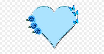 Heart - Blue Clipart Roses And Butterflies