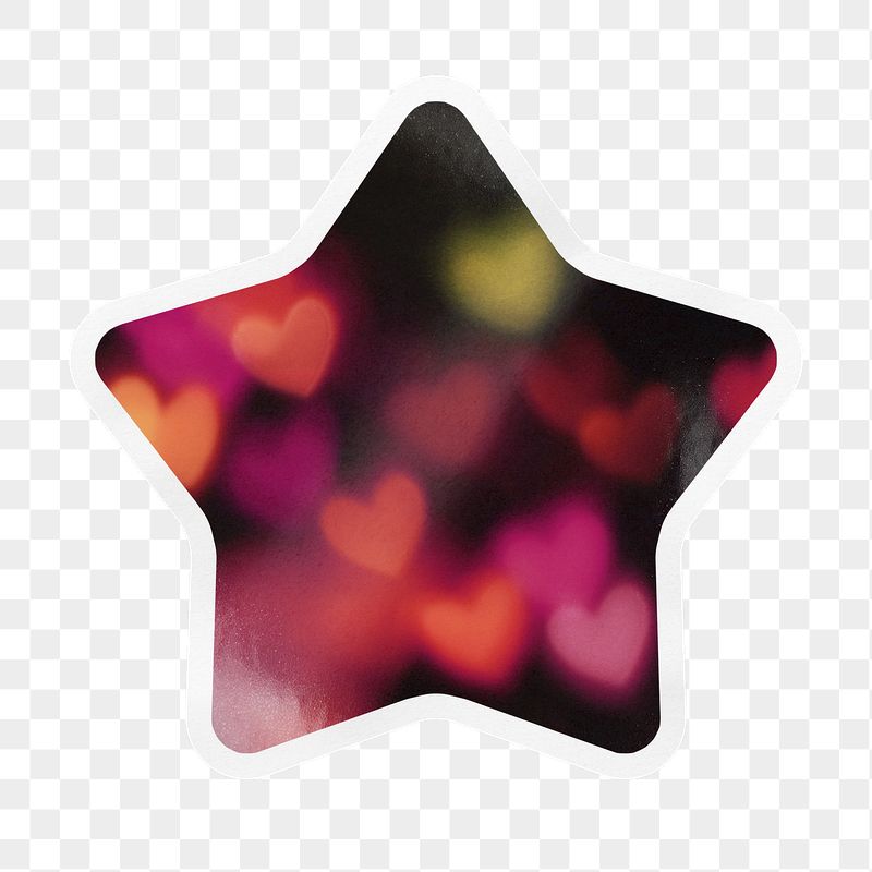 Heart bokeh png star badge | Free PNG - rawpixel