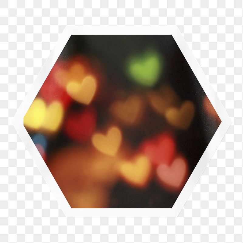 Heart bokeh png sticker, hexagon | Free PNG - rawpixel