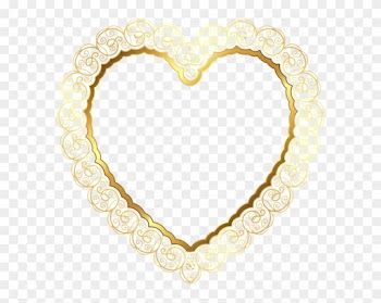 Heart Border - Gold Hearts Transparent Background