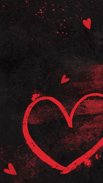 Heart brush iPhone wallpaper, black | Free Photo - rawpixel