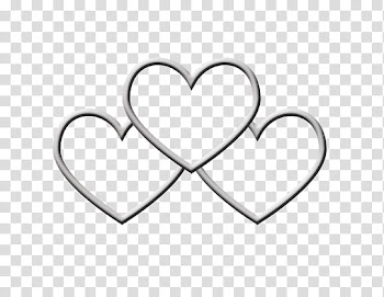 Heart Brushes, three hearts frame transparent background PNG clipart