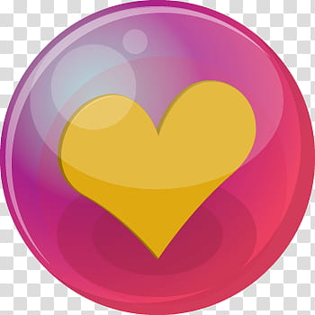 Heart Bubble Icons, orange, round pink and yellow heart transparent background PNG clipart